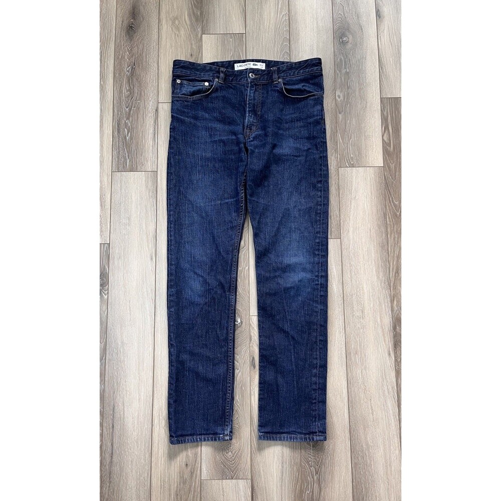 Lacoste Slim Fit Jeans Men’s Sz 34” x 34” Dark Wash Blue Denim Pants